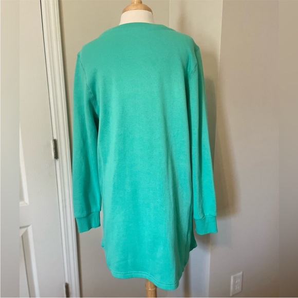Charles River Green Long Sleeve Tunic Sweatshirt with Zipper Pockets ~ XL - Picture 3 of 6